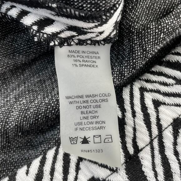 Vince Camuto Skirt Womens L Black White Zebra Jacquard Knit Pencil Office Career - Picture 6 of 10